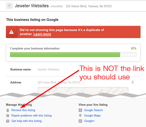 Google My Business Remove Duplicates