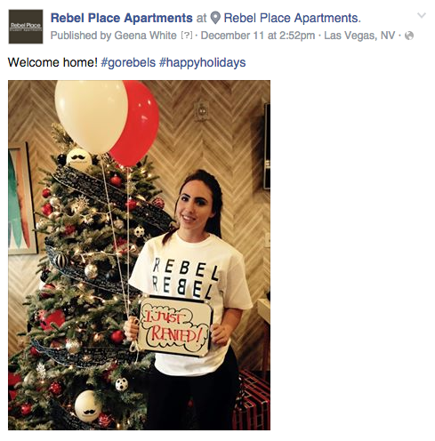 Rebel Place Apartments Holiday Facebook Post Example