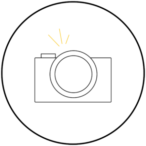 Icon of camera representing photography.