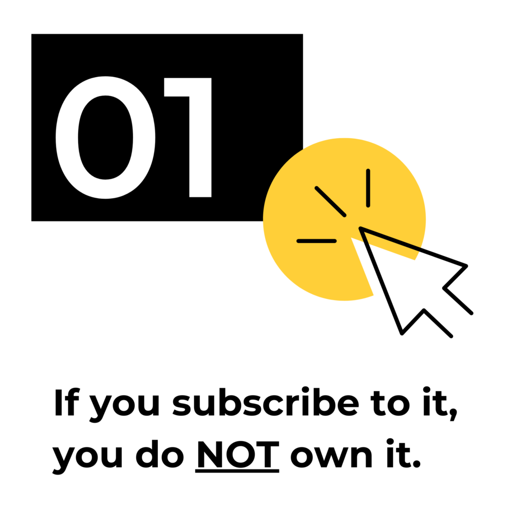 If you subscribe to it, you do NOT own it.