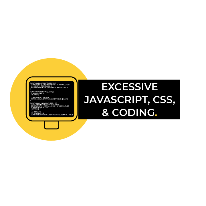 Excessive Javascript, CSS, & Code Graphic