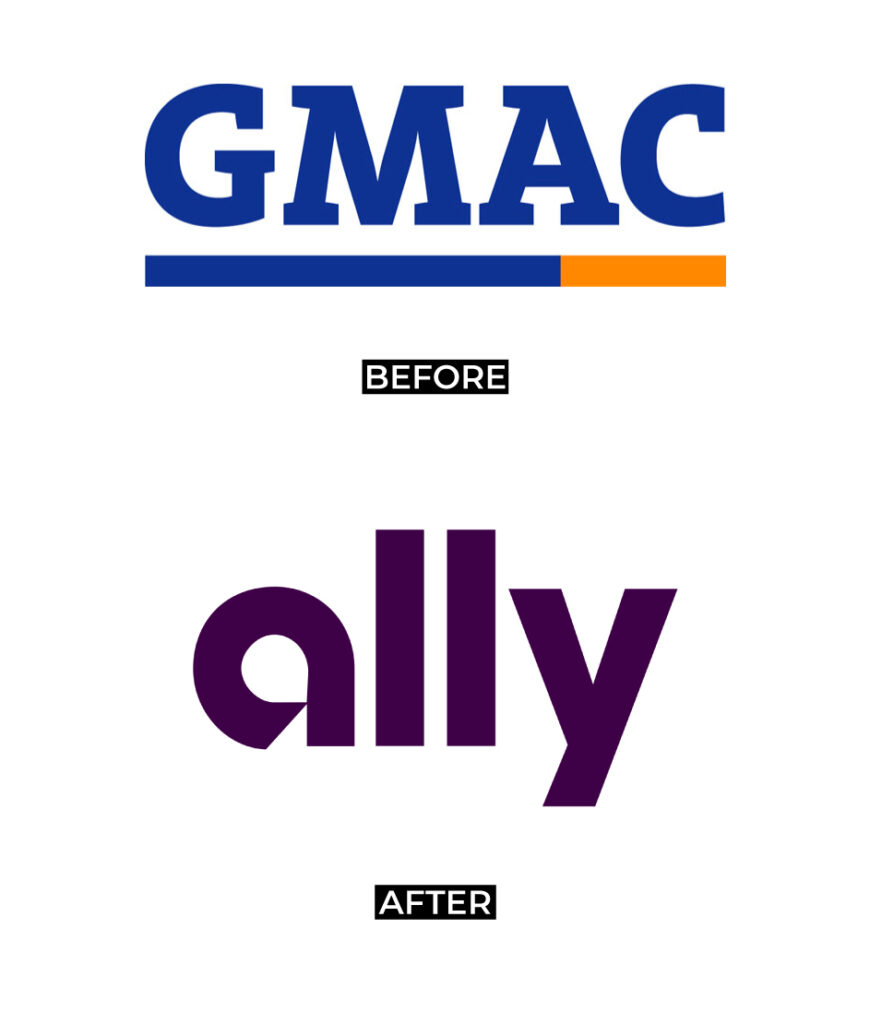 GMAC - Ally Bank Rebrand Before & After Blog Graphic