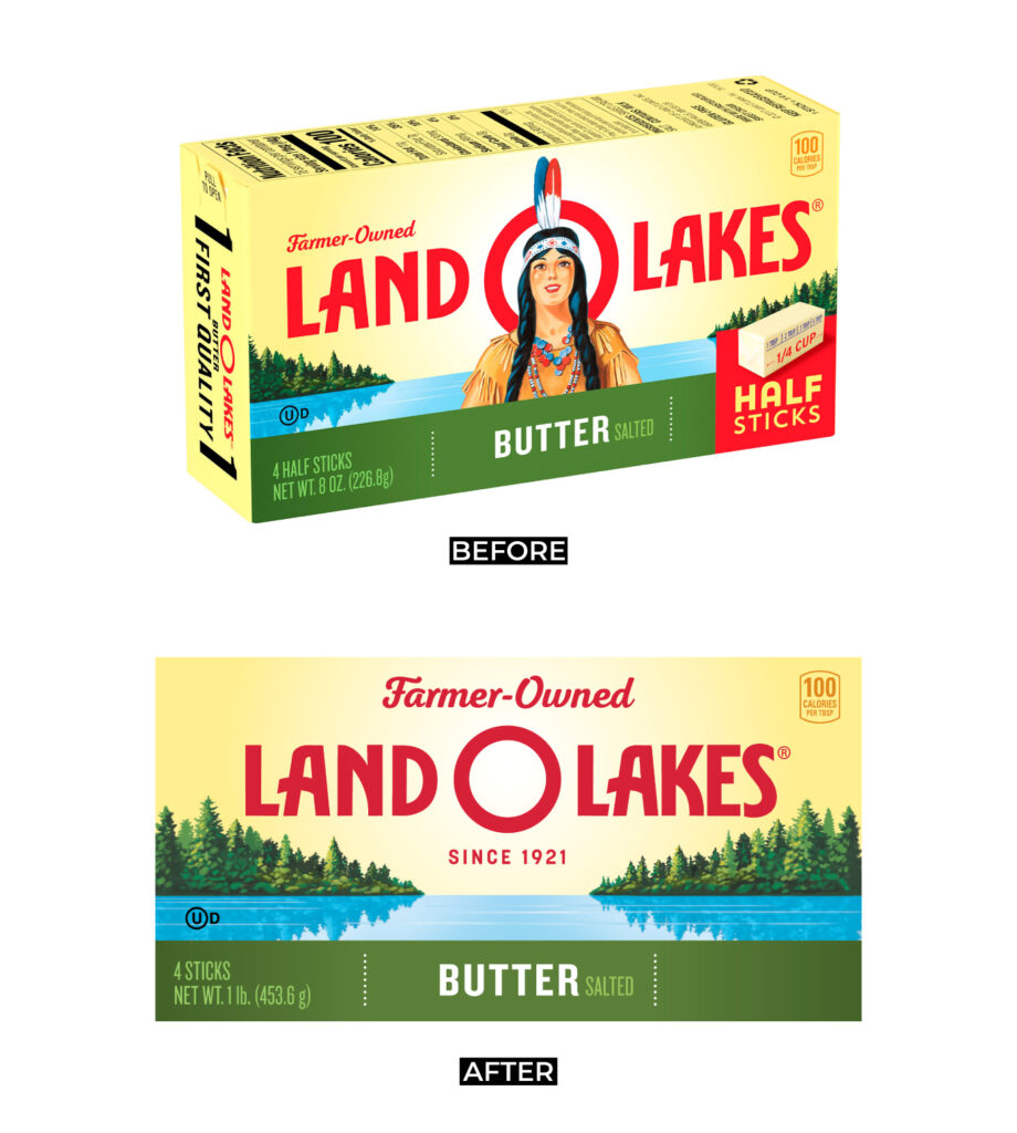 Land O Lakes Rebrand Before & After Graphic